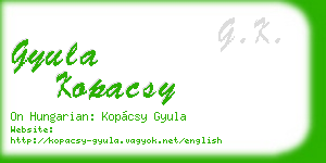 gyula kopacsy business card